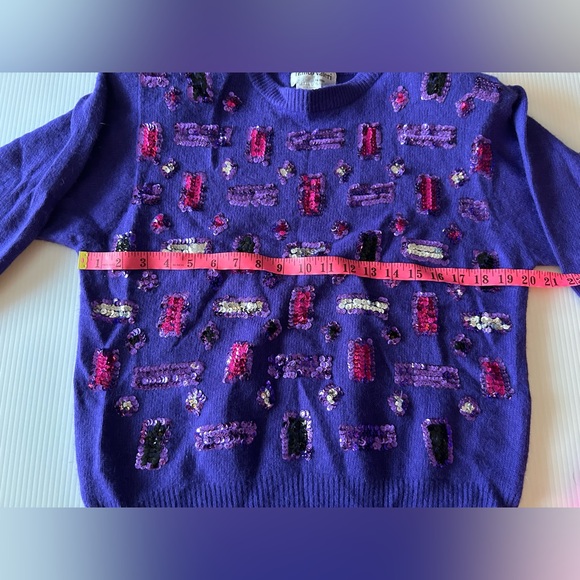 Vintage Vibrant Purple Embellished Sweater - Picture 3 of 6
